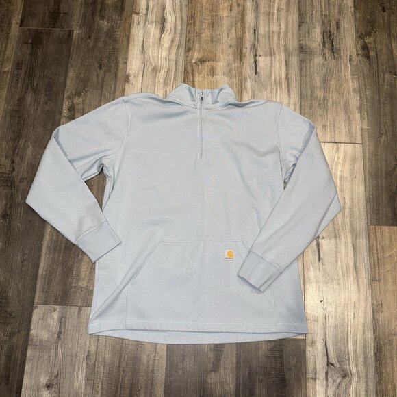 Carharrt Blue Q-Zip Pullover Sweater Mens size XL Relaxed Fit - Picture 1 of 5